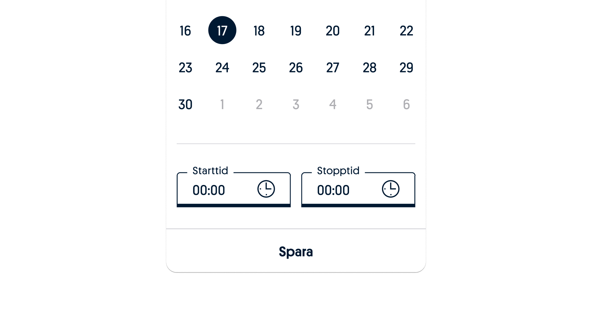 Datepicker with both start and end time
