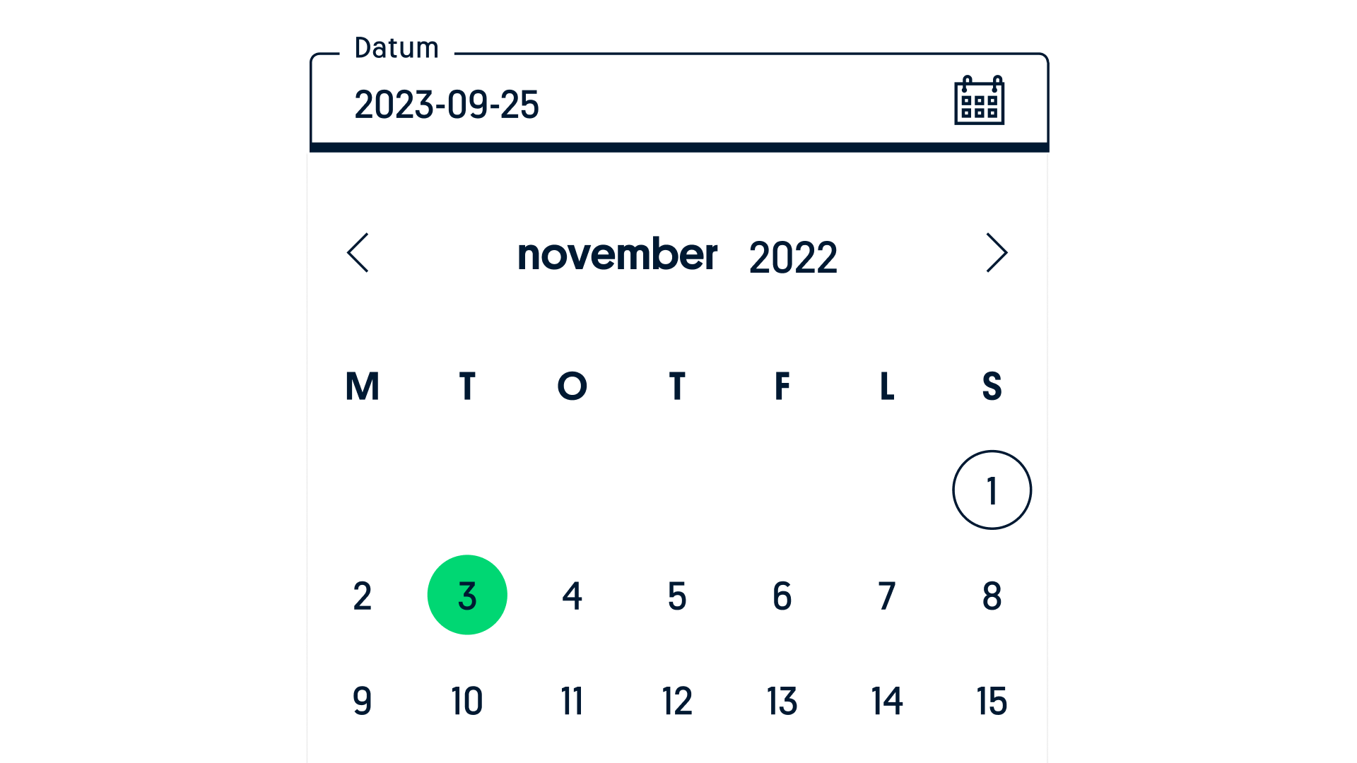date picker opened