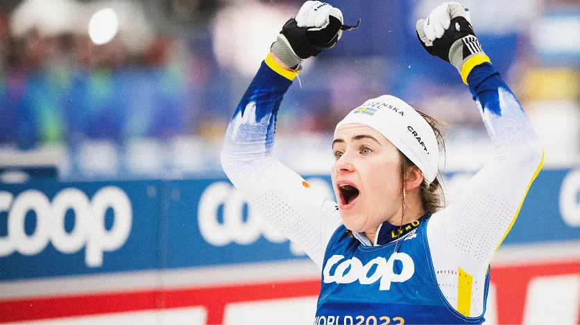 Porträtt av en idrottare med fokuserad blick