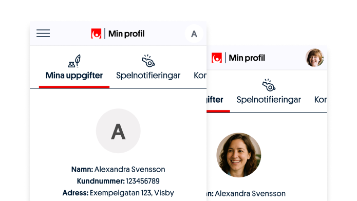 Use the text or image Avatar to represent a signed-in user