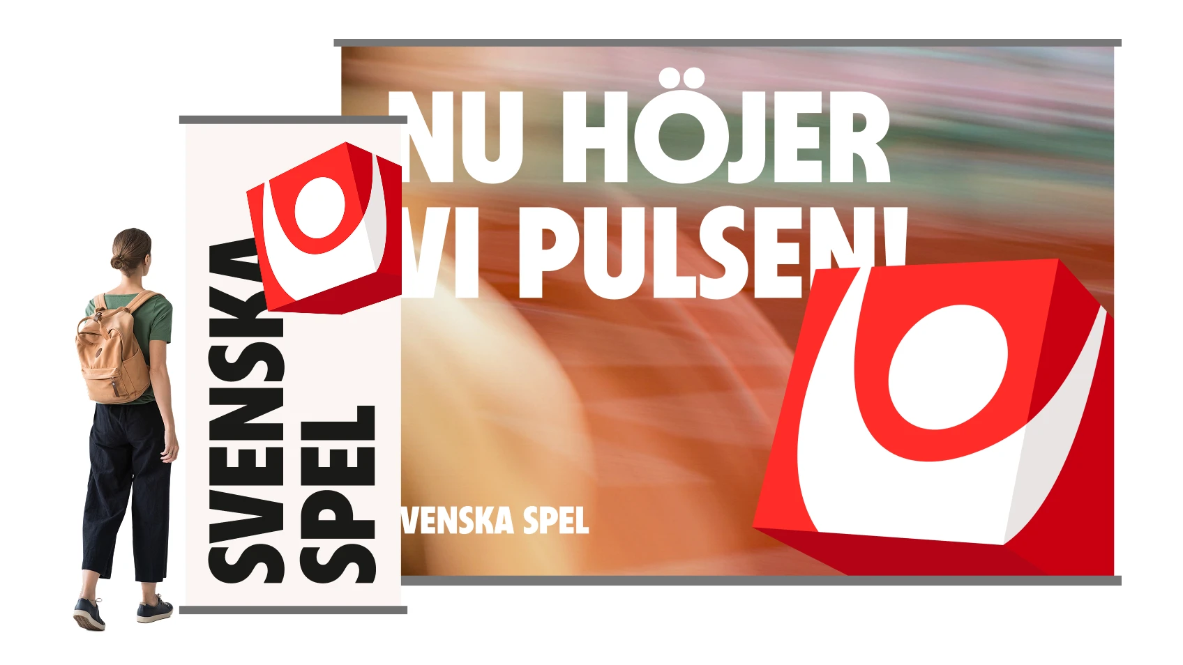 Formell sponsringsdisplay med pop-up-vägg och rollups