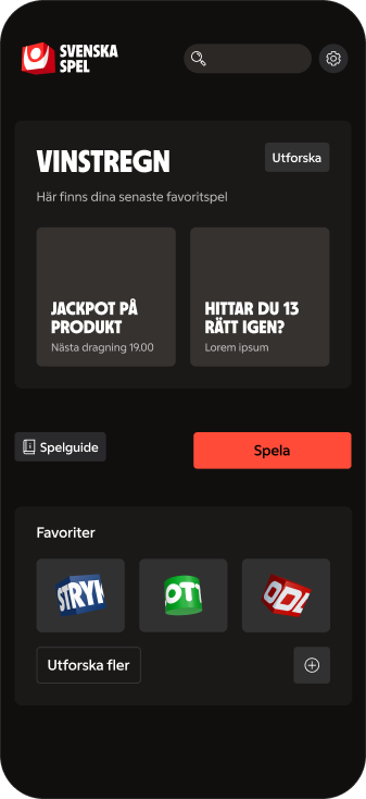 Dark theme showing interface with content and components placed on top of surface layers