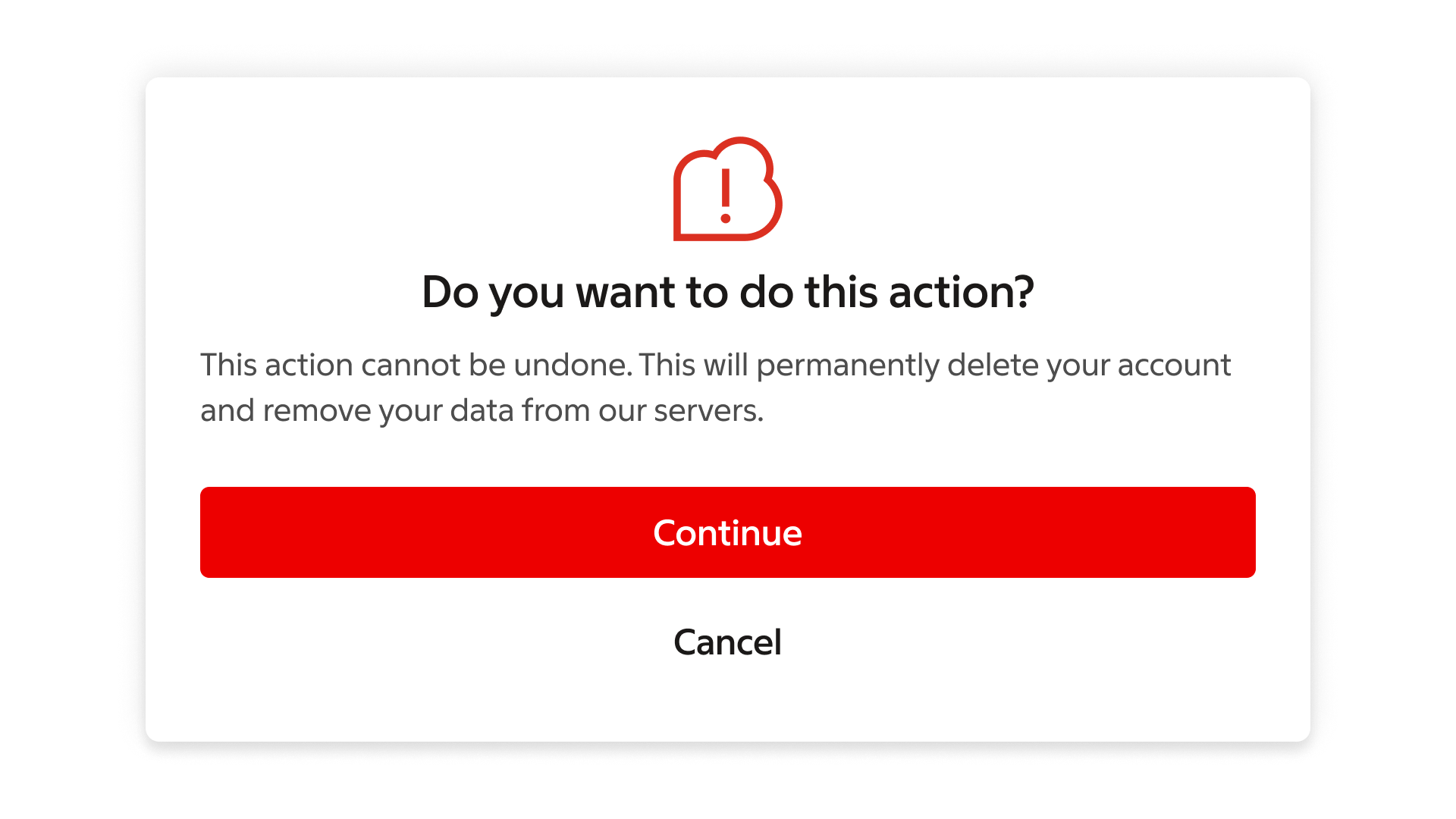 dialog: Error message