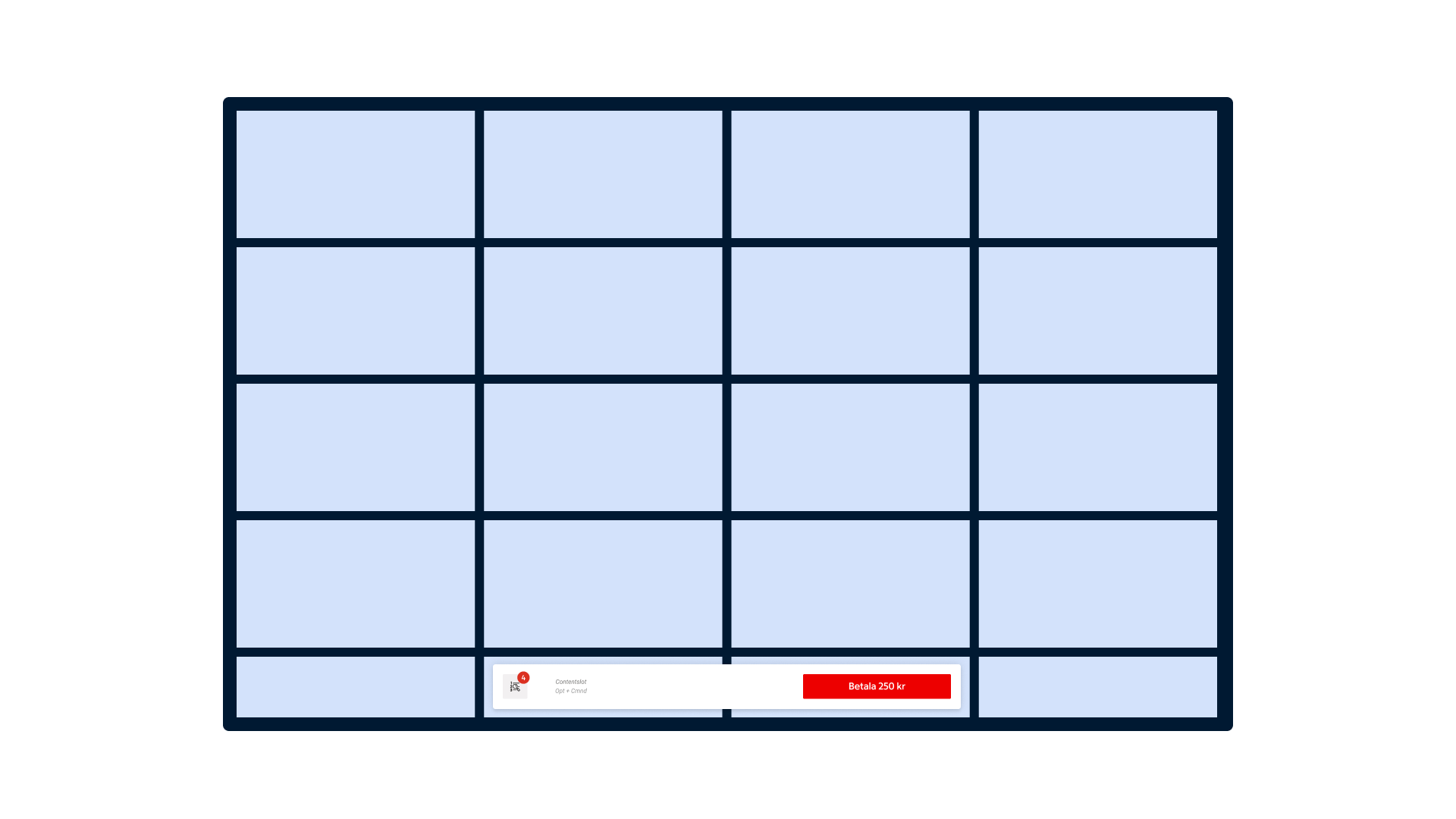 floating action bar: Alignment — Center