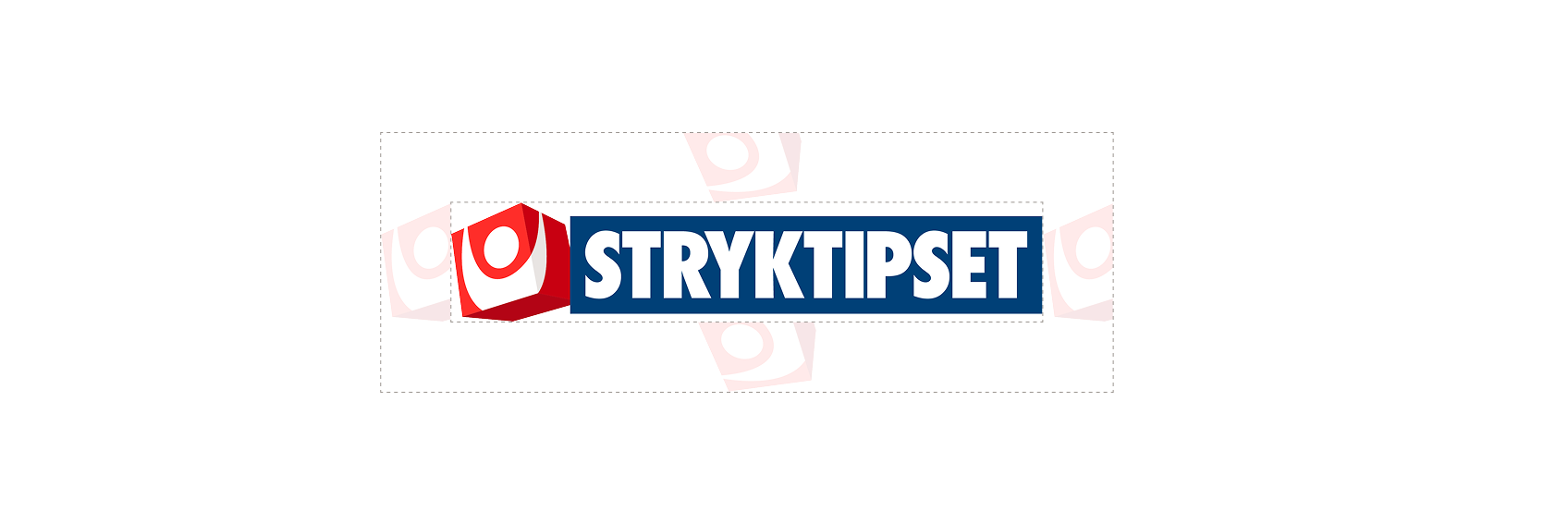Stryktipsets logotyp mot vit bakgrund med markerad friyta runt omkring