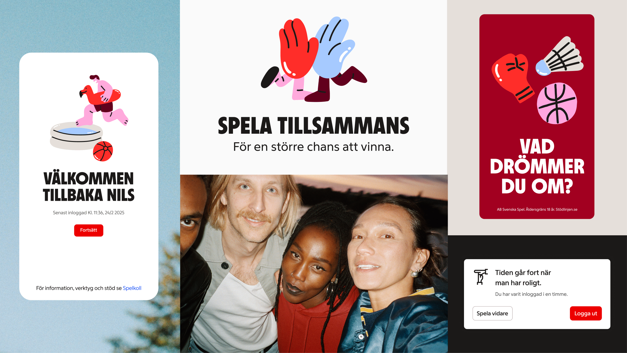 Översikt över Svenska Spels ikoner och illustrationer i varumärkets stil