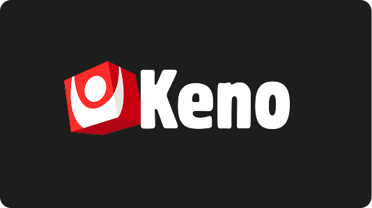 Kenos logotyp i färg mot mörk bakgrund