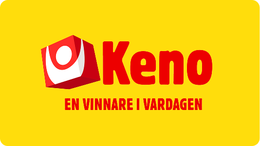 Kenos logotyp i färg med payoffen En vinnare i vardagen mot gul bakgrund