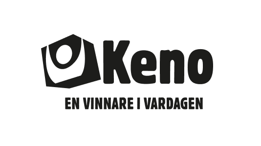 Kenos logotyp i svart med payoffen En vinnare i vardagen mot vit bakgrund
