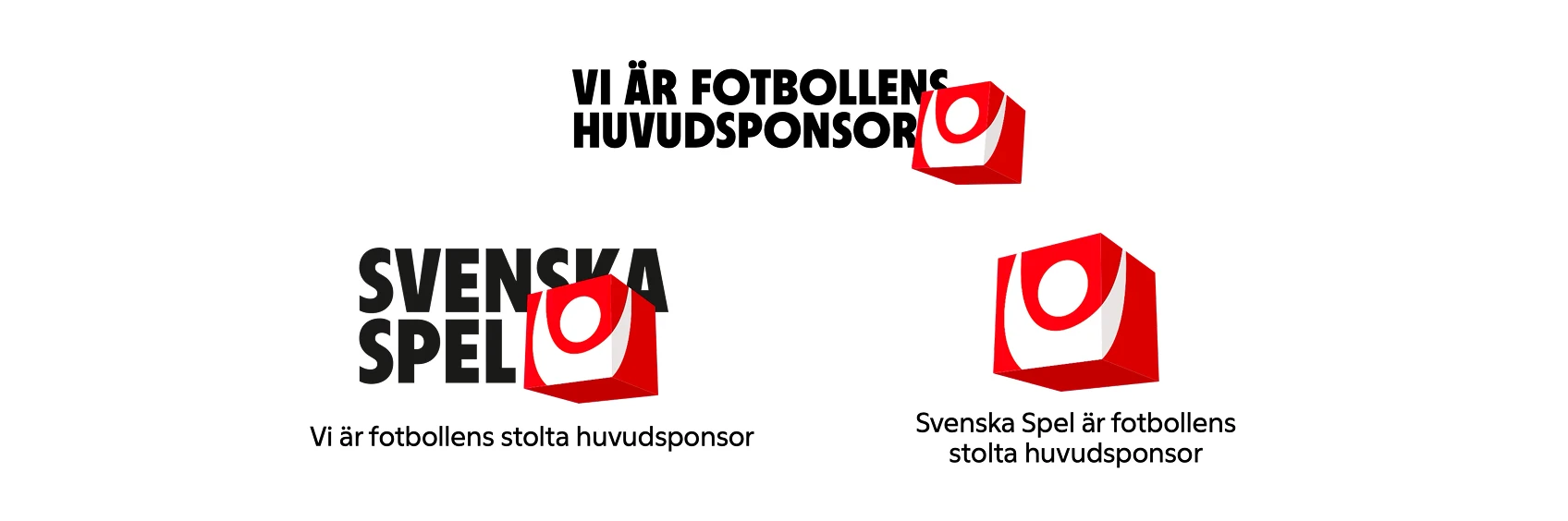 Huvudsponsordisplay med ett gult budskapsfält