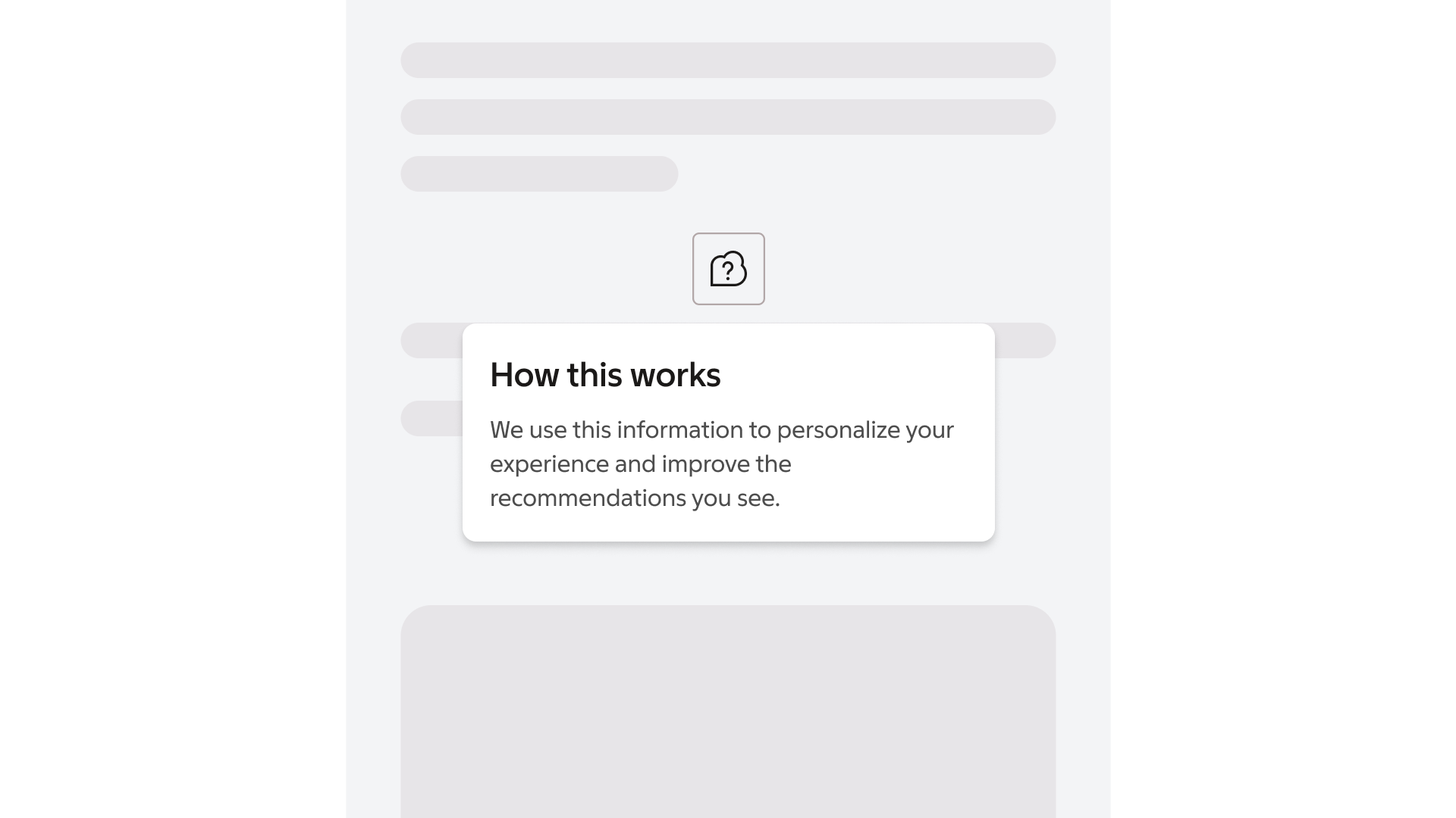 popover: Placement — Default placement bottom centre of the trigger