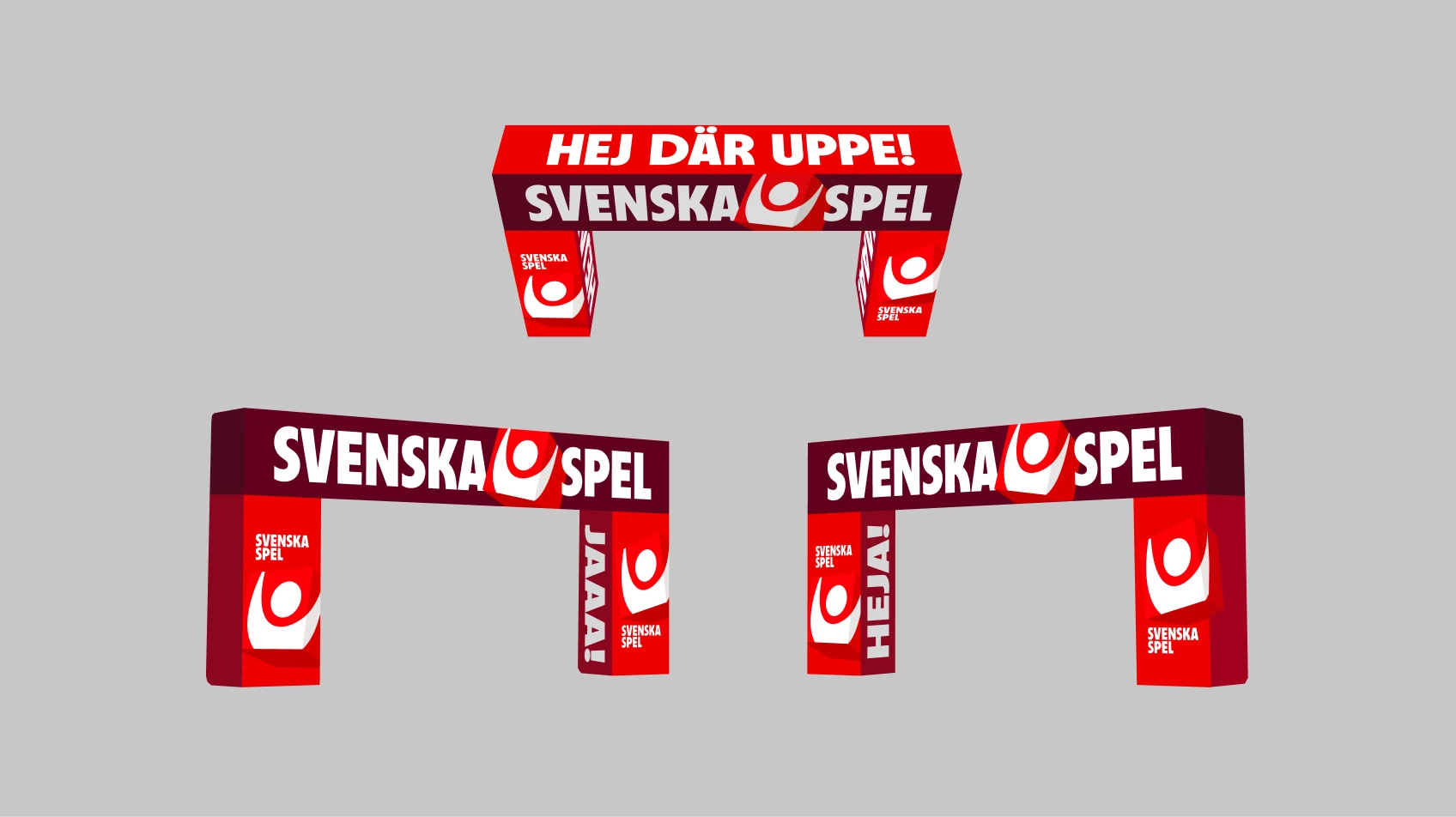 Uppblåsbar portal visad från en annan vinkel