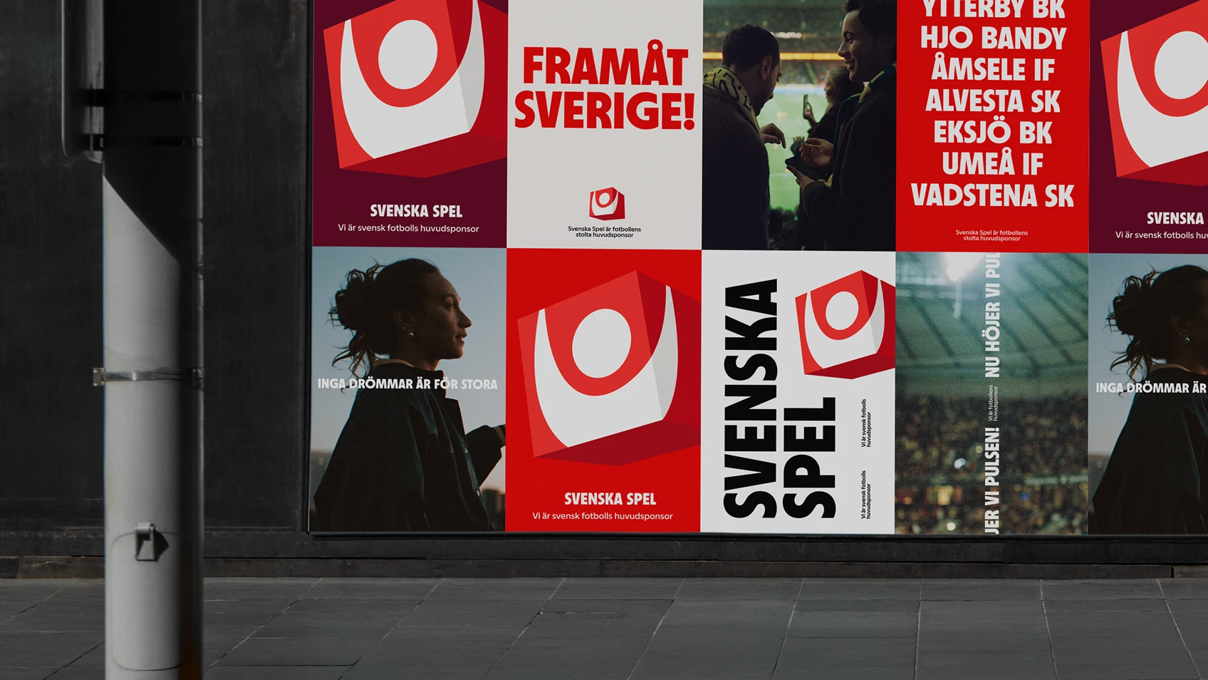 Affischvägg med flera Svenska Spel-affischer