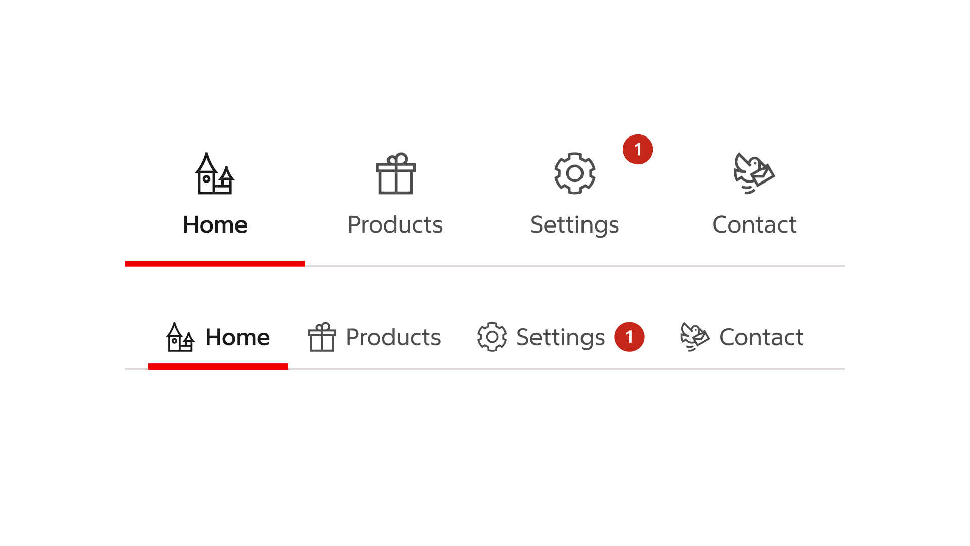 tabs menu: Badge