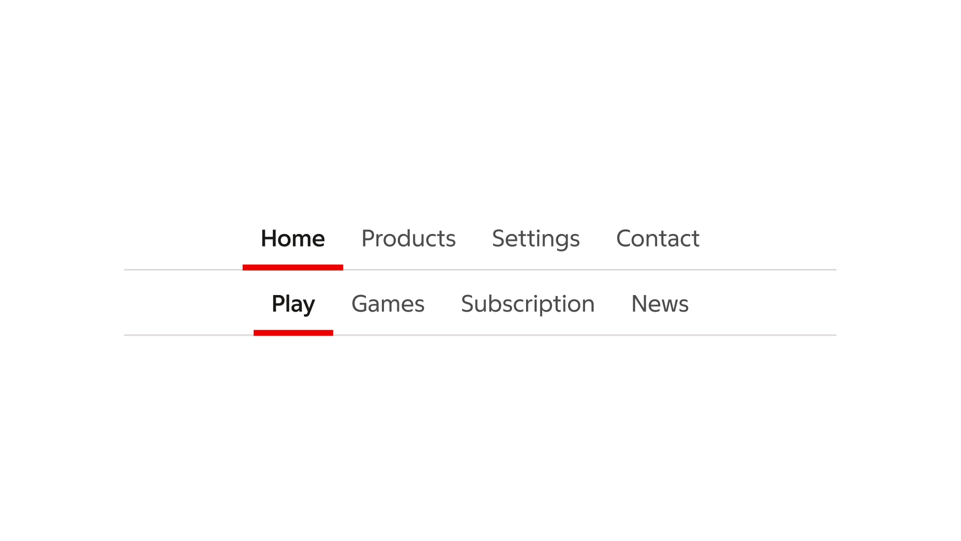tabs menu: tabs-menu — Don’t use the same menu style for hierarchically separated menus, as it can lead to confusion and hinder user navigation.