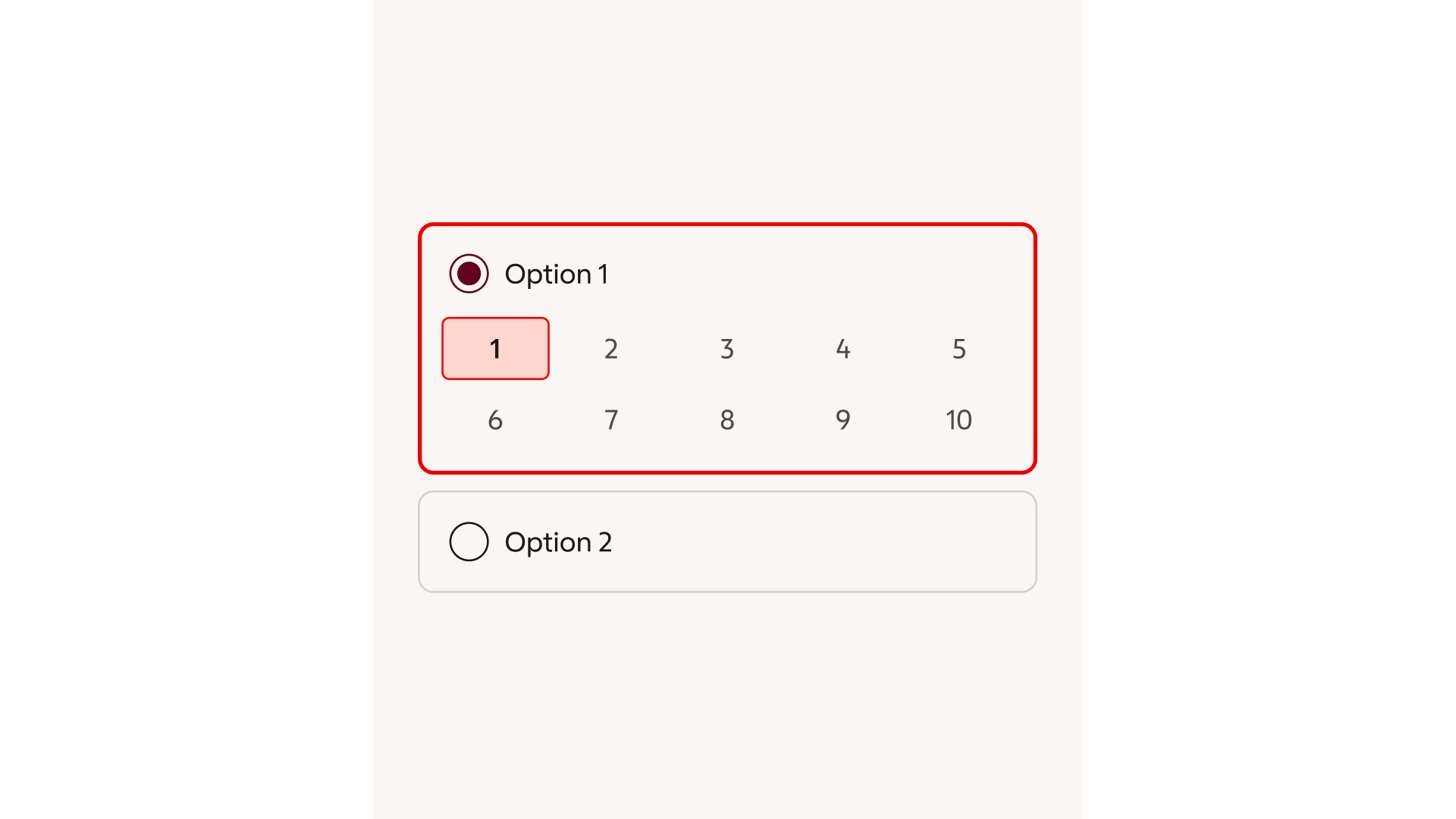 toggle group: Emphasis — Low emphasis