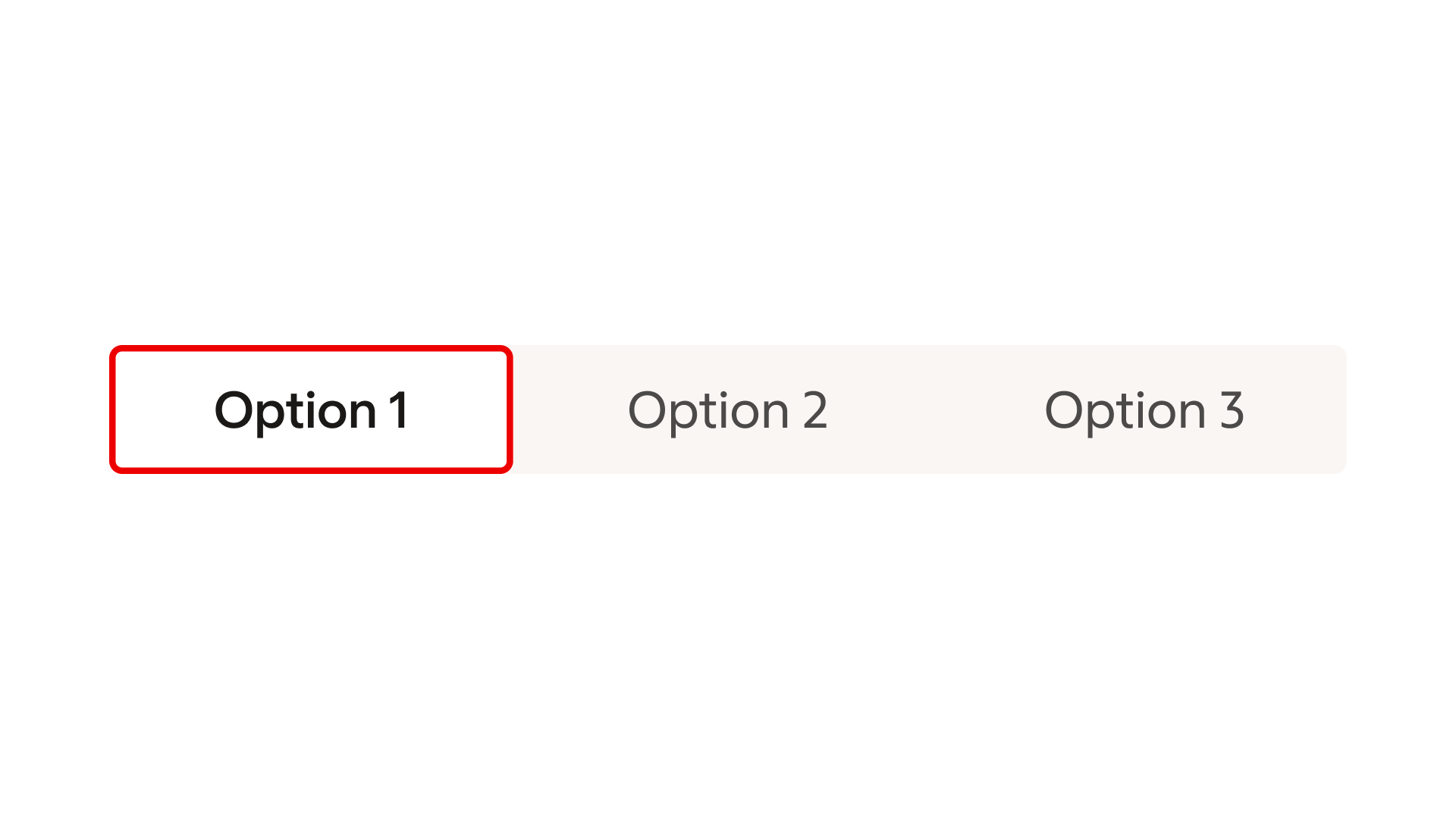 toggle group: Single and multi select — Single select – only one option can be active at one time.