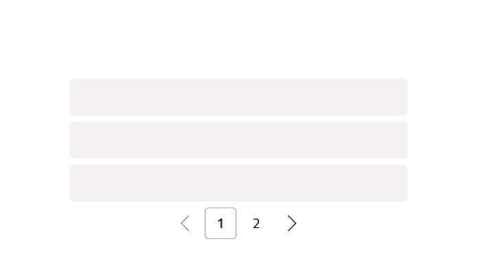 A short list of three items with pagination below it