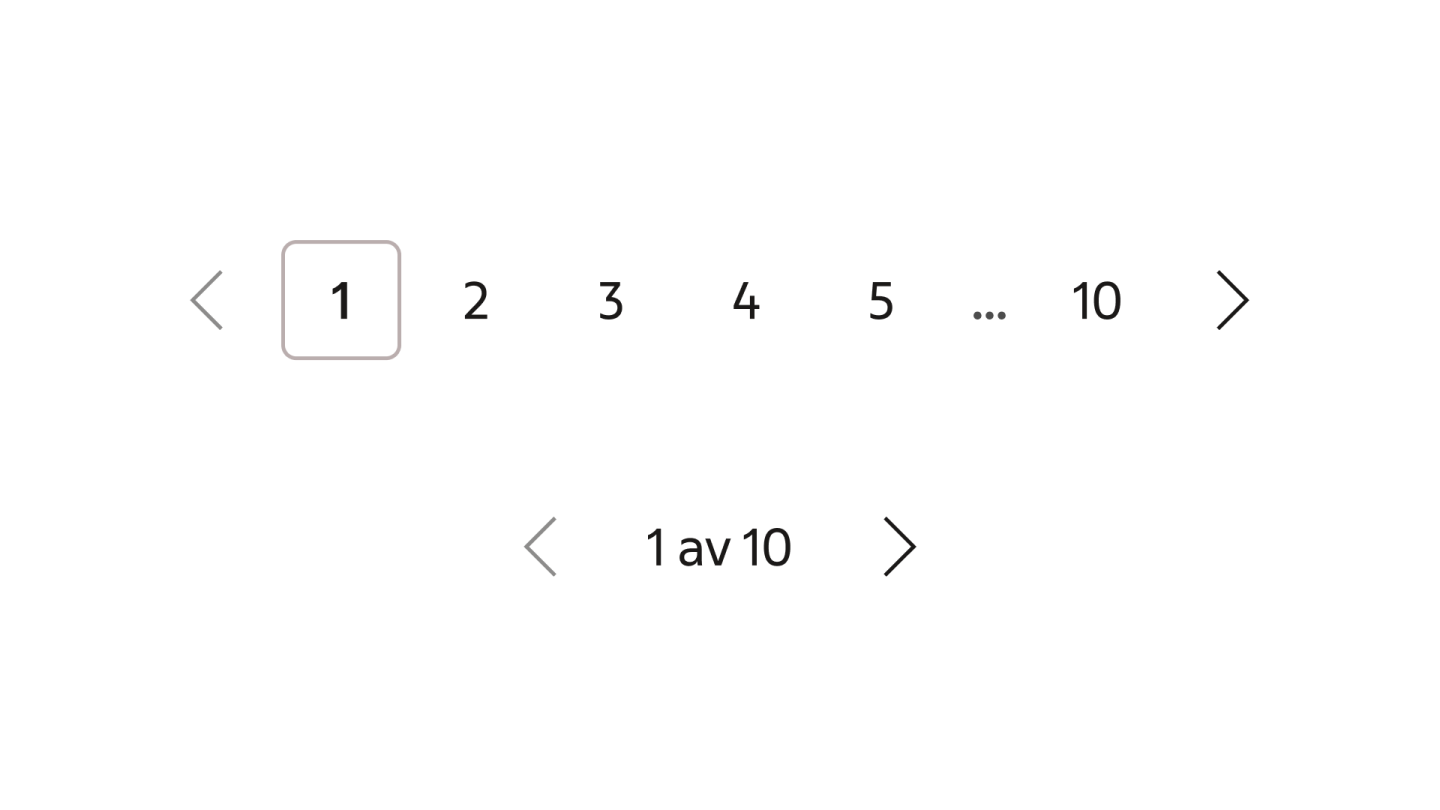 The default variant with page numbers and the simple variant with a text indicator
